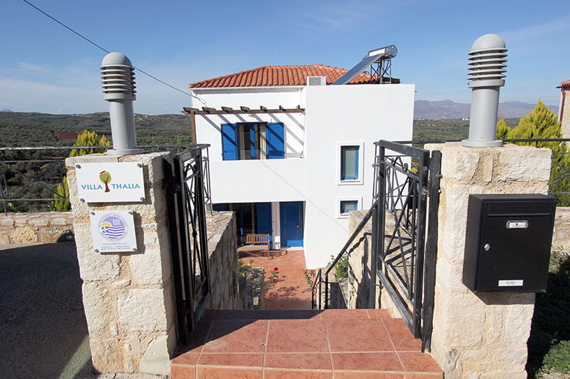 Entrance to the Villa Thalia vacation rental in Crete, Greece